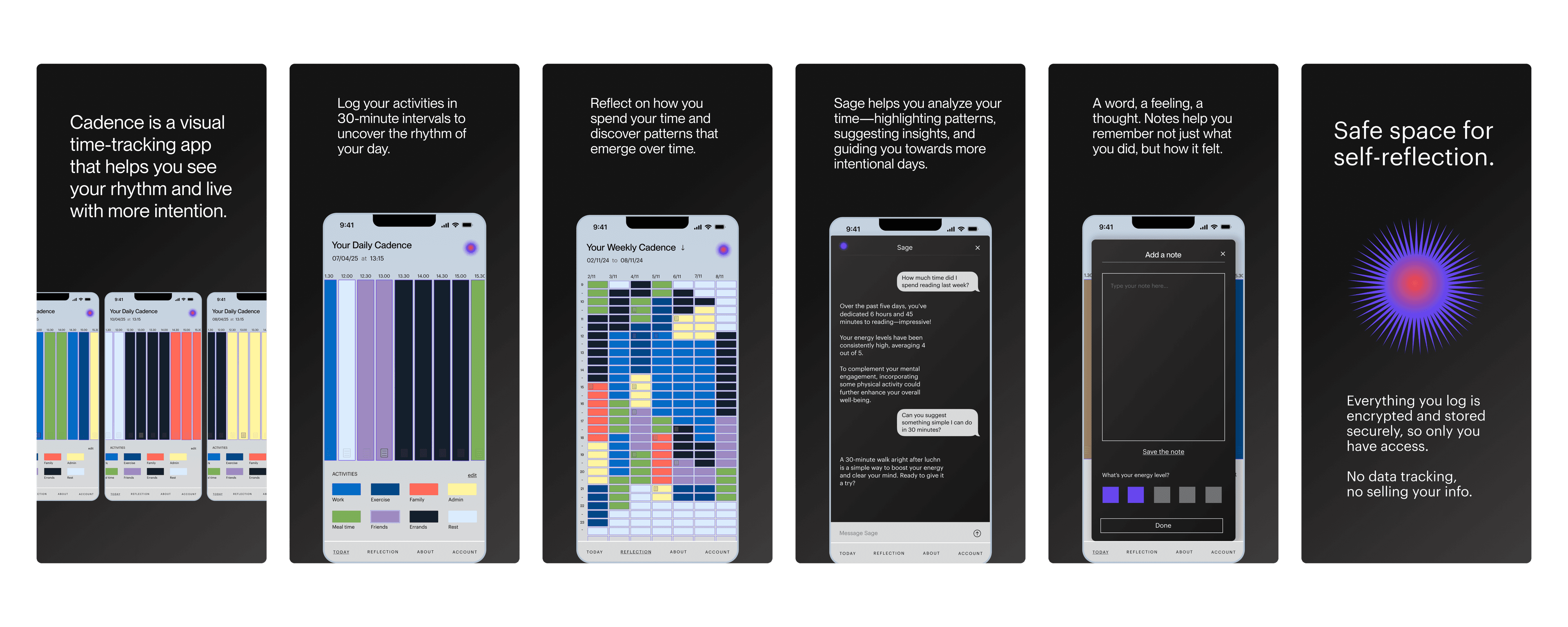 Cadence.day – a visual time tracking tool with a reflective agent